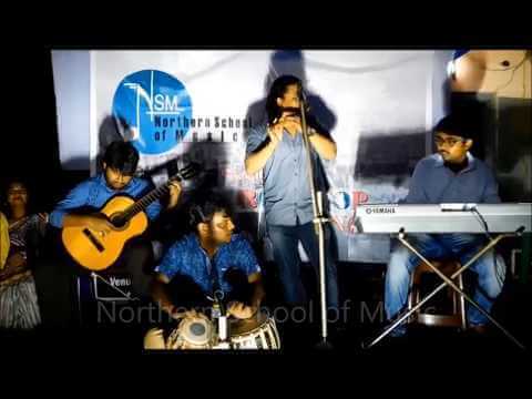 Assamese Folk Song - Flute, Tabla, Classical Guitar and Keyboard - Rooftop Concert, May 2018 - NSM Music School Kolkata