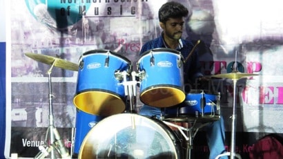 Drums Performance by Monojit - Rooftop Concert, May 2018 - NSM Music School Kolkata