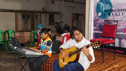 Fusion Music on Synthesizer / Keyboard and Classical Guitar - Roof-Top Concert April 2017 by NSM Music School Kolkata