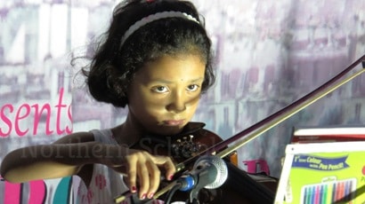 Indian Violin Performance by Meghranji - Rooftop Concert, May 2018 - NSM Music School Kolkata