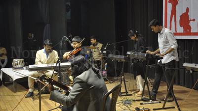 Mishar Rohosyo, Byomkesh Bakshi, Feluda, Sholay, Rango, Good Bad Ugly, Pirates of the Caribbean Themes Medley Pic 2 - Keyboard with Violin, Classical Guitar, Drums and Cajon - NSM Annual Grand Concert 2017