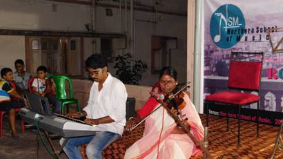 Rabindra Sangeet on Violin with Keyboard accompaniment - Roof-Top Concert April 2017 hosted by NSM Music School